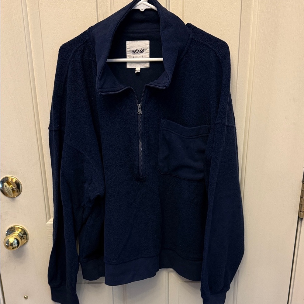 Aerie Dark Blue 1/4 zip sweater